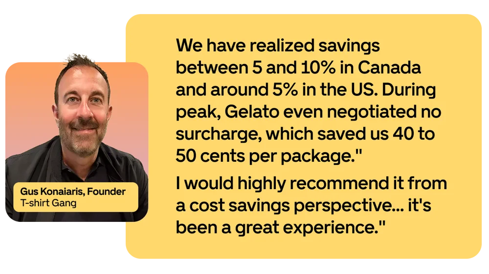 Man smiling with text about cost savings in Canada and the US, highlighting negotiation benefits and recommending the service.