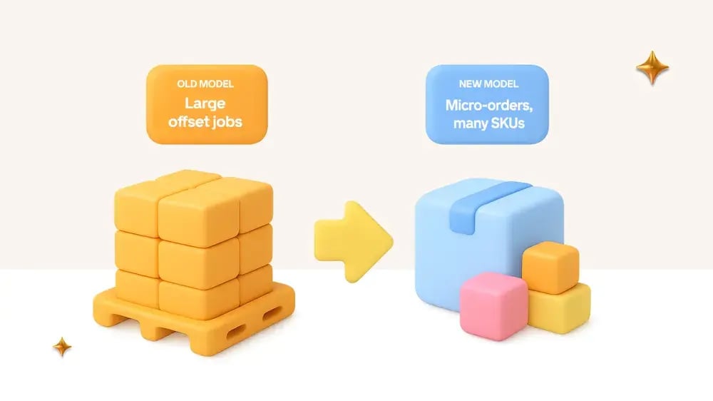 3D illustration comparing old model