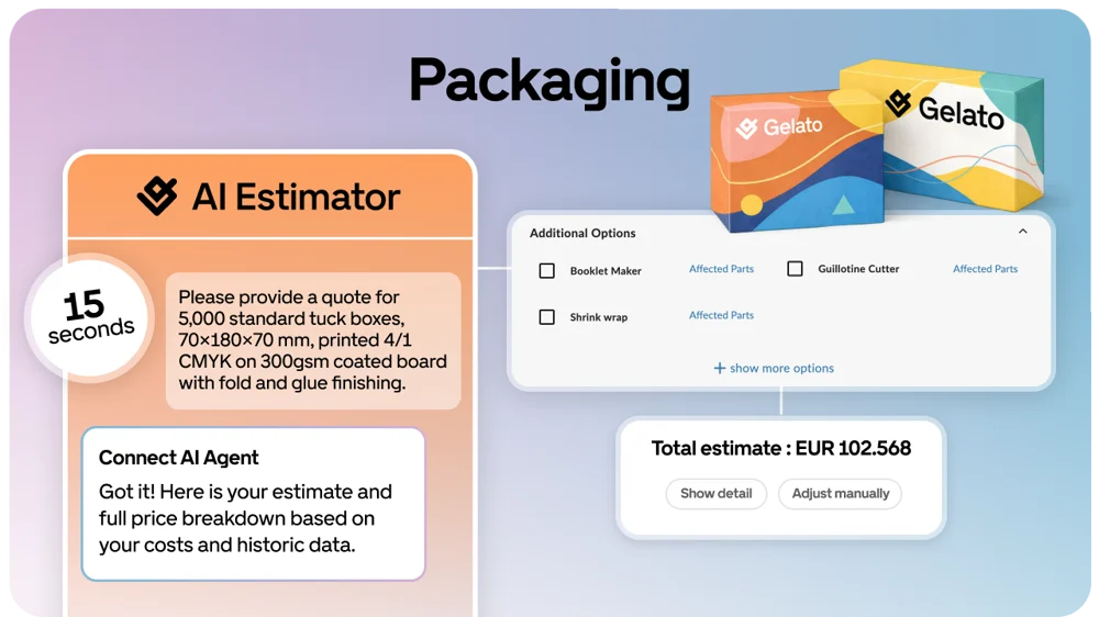 GelatoConnect Estimator for packaging printing