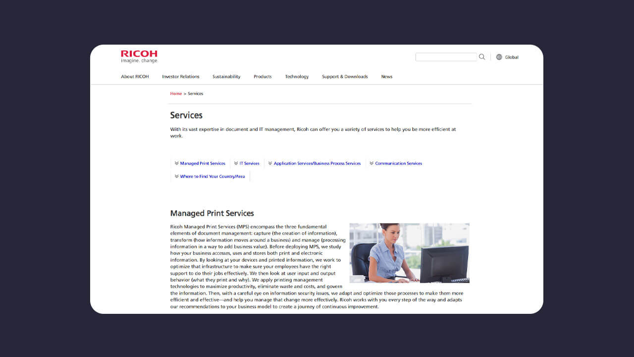 Ricoh MPS homepage