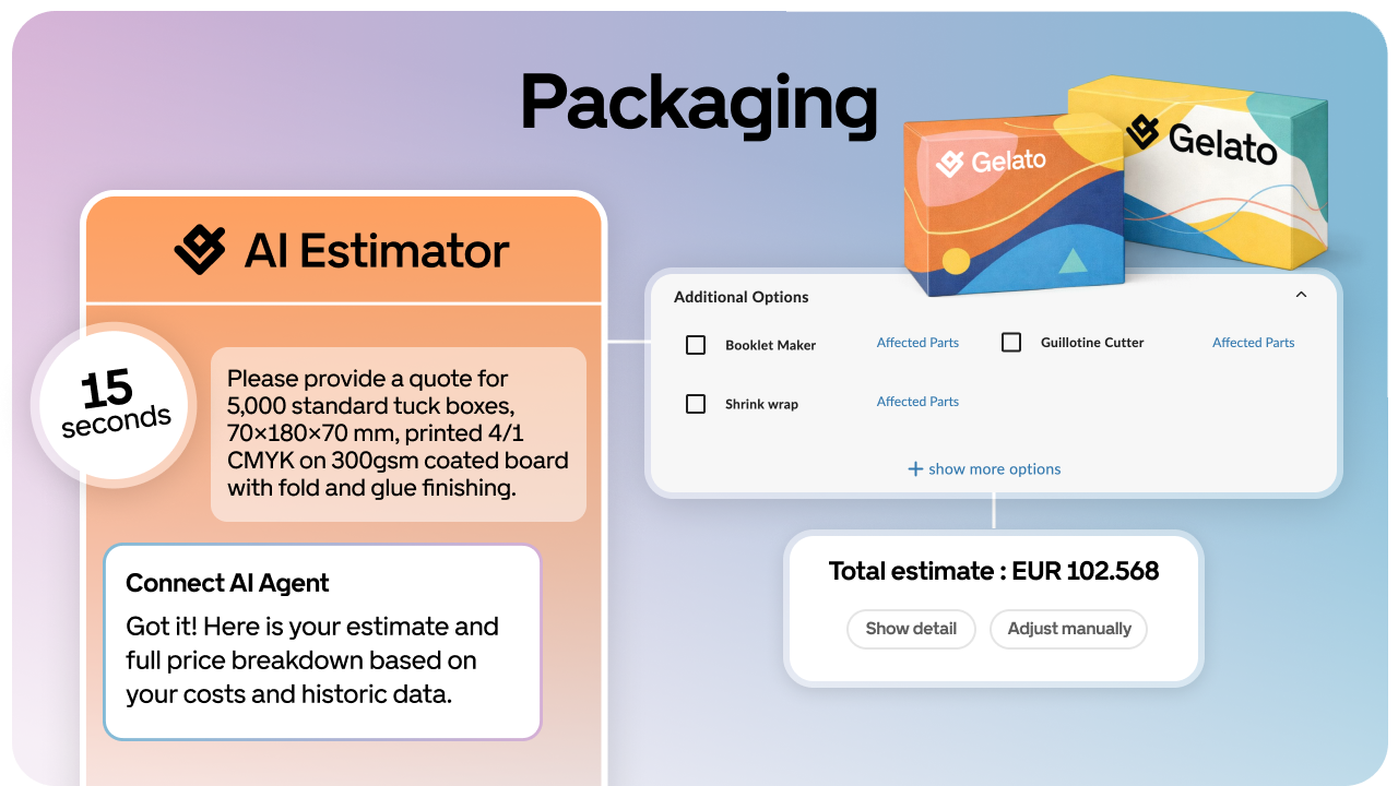 GelatoConnect Estimator for packaging printing